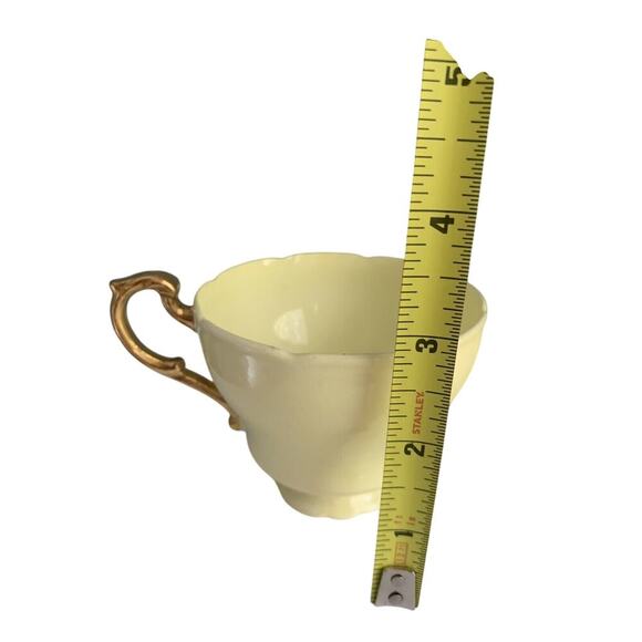 Paragon Yellow Teacup & Saucer Double Warrant Demitasse Gold HM Queen Vintage - Picture 10 of 12